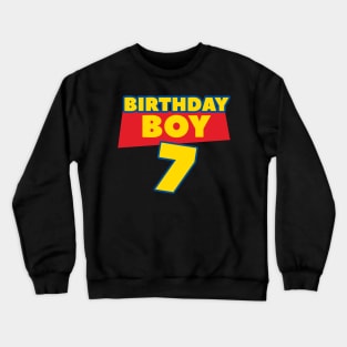 7th Birthday Boy B-day Gift For Boys Kids Crewneck Sweatshirt